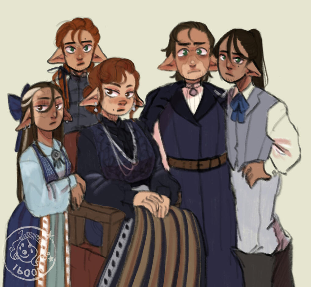 five halfbodies + prop