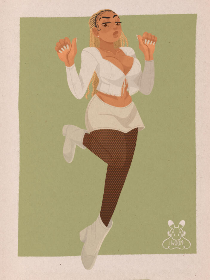 fullbody + color block background