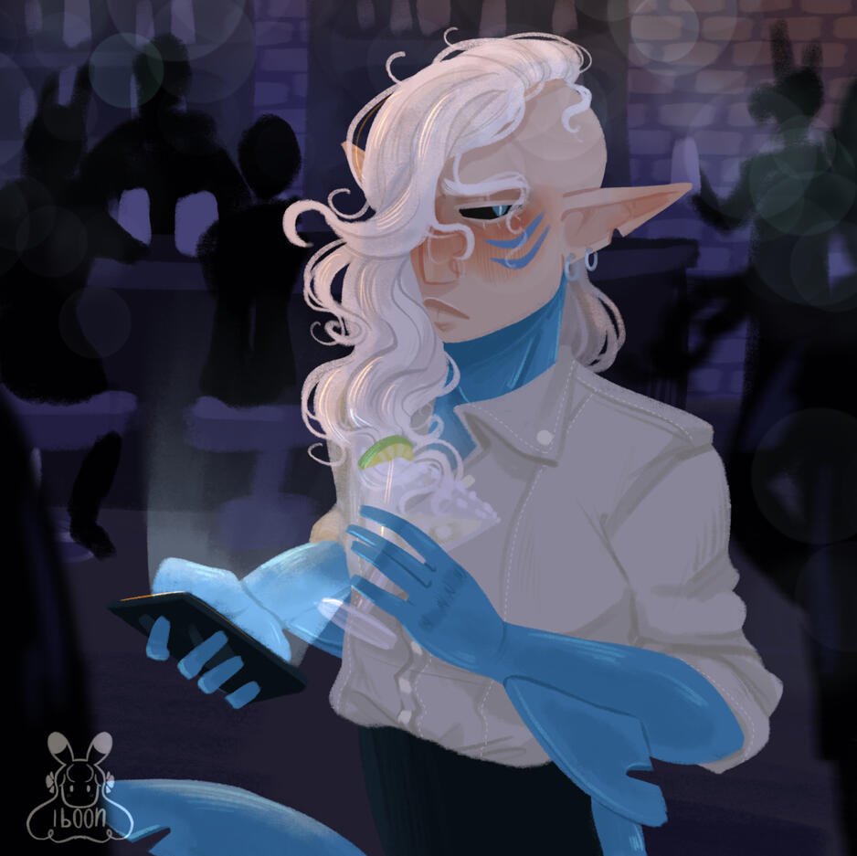 halfbody + complex background