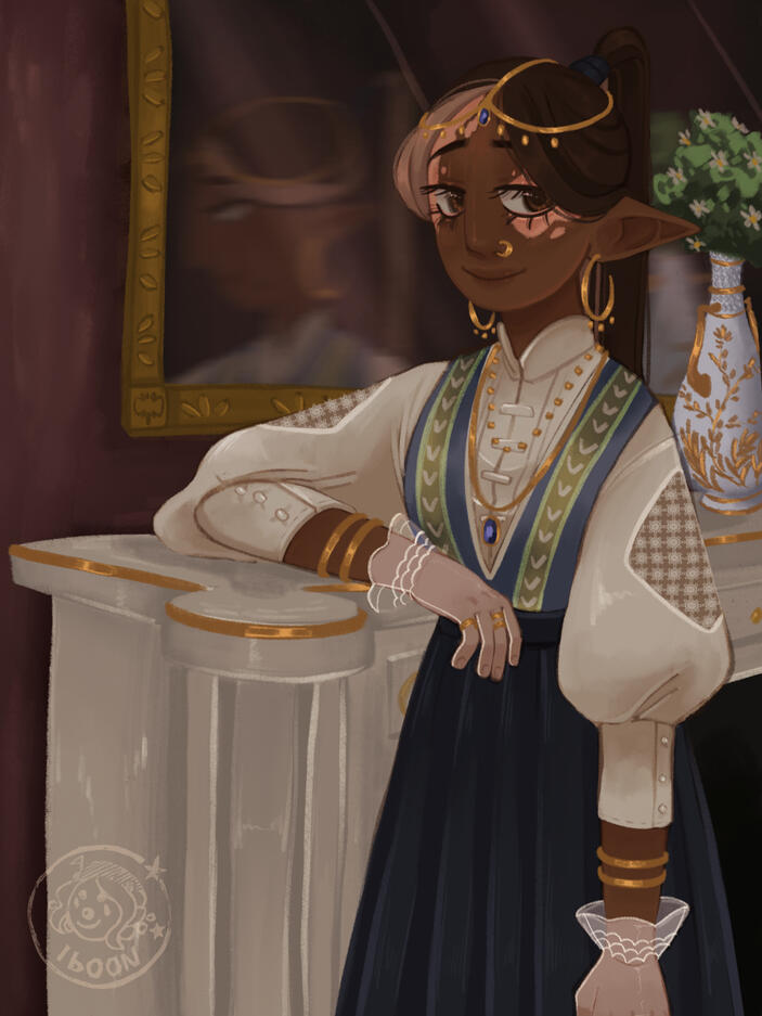 halfbody + complex background